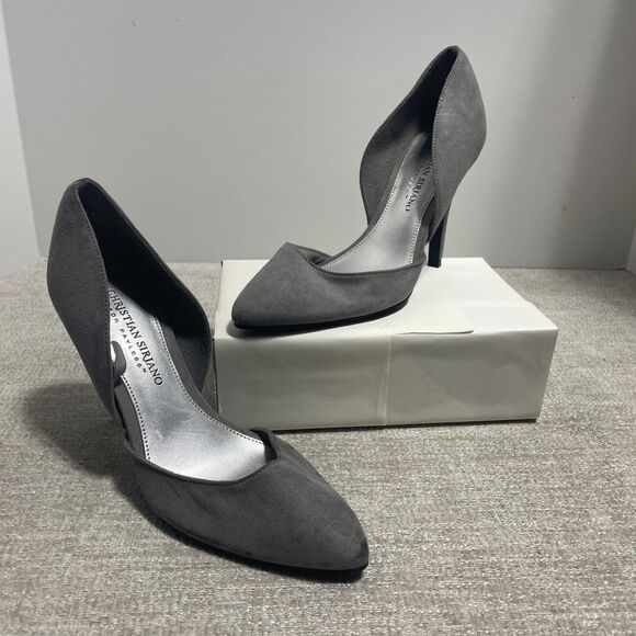 Christian Siriano Heels Women’s Gray Size 5.5 Pumps 4" Stiletto Heels Slip On - Picture 1 of 16